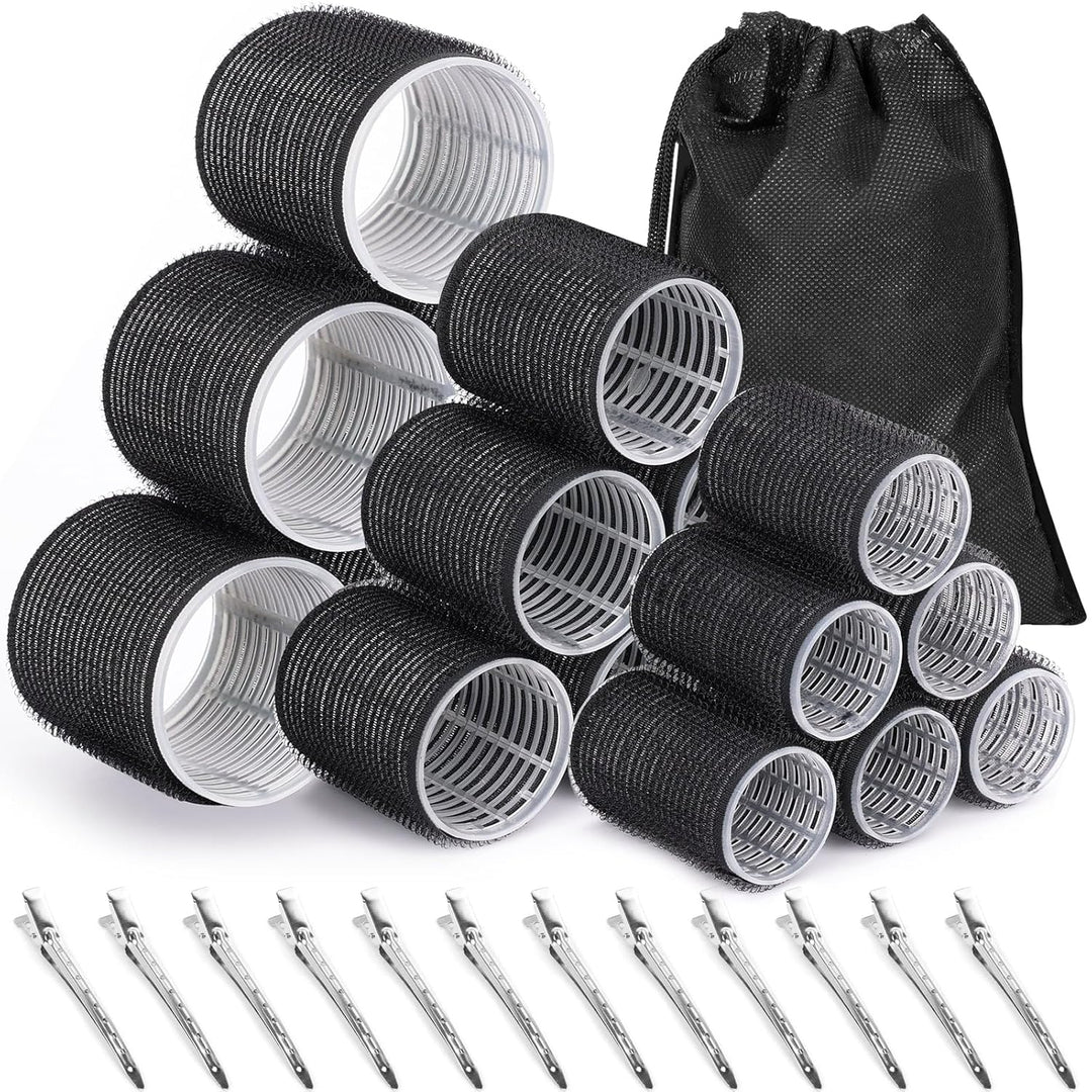 Self-adhesive Hair Rollers Set – Multicoloured Curling Pins-Black-State of Style