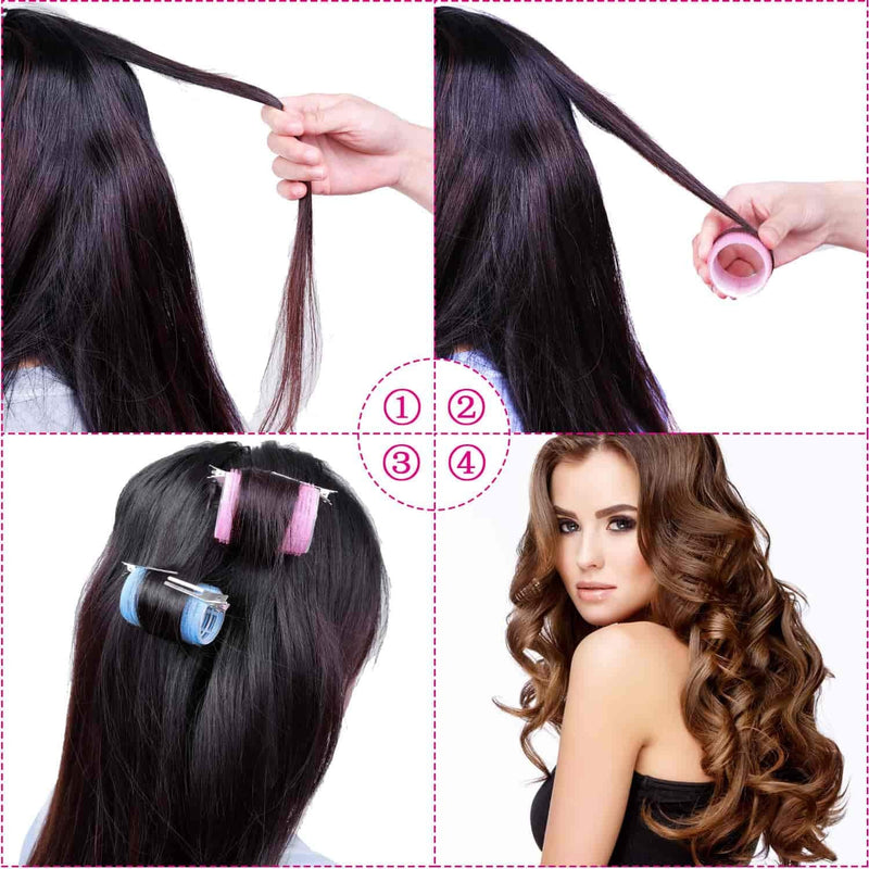 Self-adhesive Hair Rollers Set – Multicoloured Curling Pins-Multicolour A-State of Style