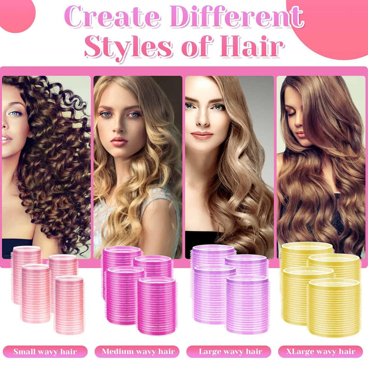 Self-adhesive Hair Rollers Set – Multicoloured Curling Pins-Multicolour A-State of Style