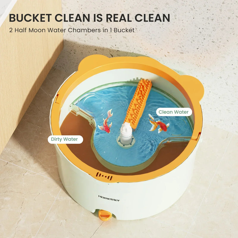 Self-Rotating Flat Mop with Bucket - Spin Mop-Set 1-State of Style
