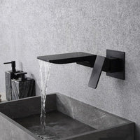 Sensor Wall Tap with Waterfall Outlet – Fluxis-Black-State of Style