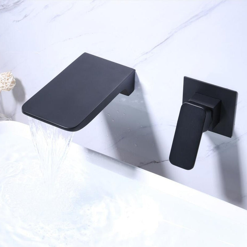 Sensor Wall Tap with Waterfall Outlet – Fluxis-Chromium-State of Style