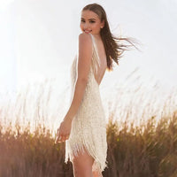 Sequin Dress with Fringes for Parties - Luna-Purple-S-State of Style