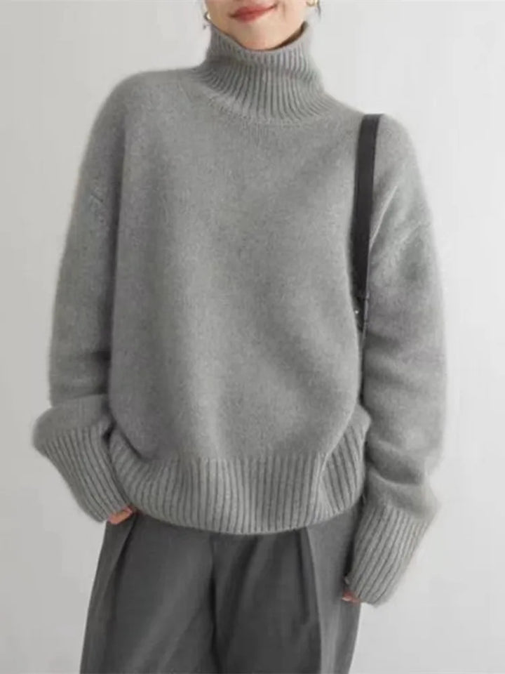 Seraphina Cashmere Ladies' Roll Neck Jumper-Beige-S-State of Style