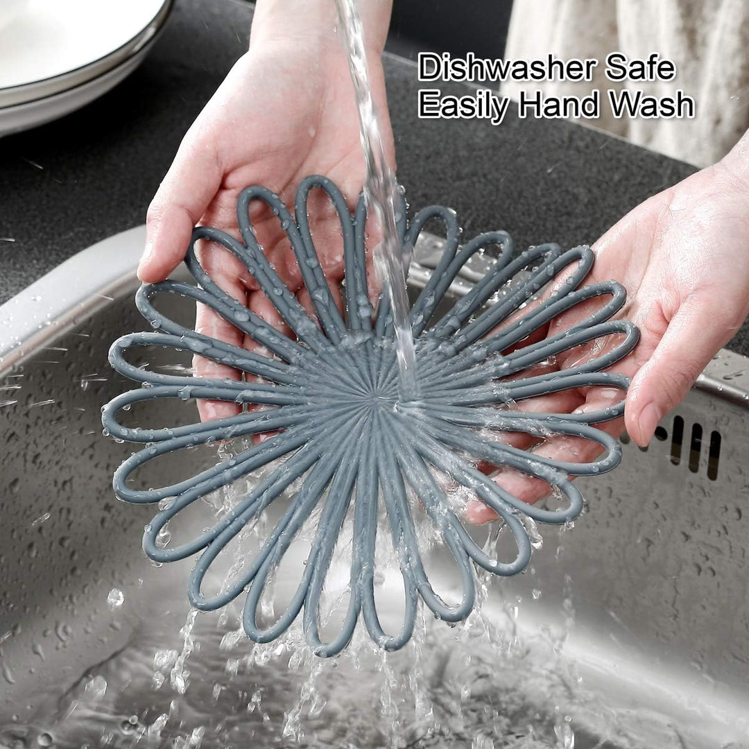 Set of 3 Silicone Coasters: Heat Resistant Heat Pads-Black-State of Style