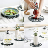 Set of 3 Silicone Coasters: Heat Resistant Heat Pads-Black-State of Style