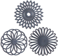 Set of 3 Silicone Coasters: Heat Resistant Heat Pads-Grey-State of Style