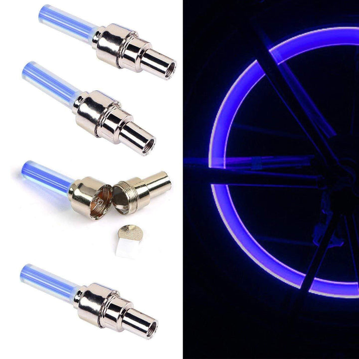 Set of 4 LED Valve Caps – GlowRims-Blue-State of Style