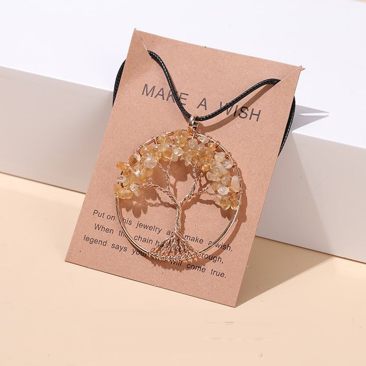 Seven Chakras Tree of Life Necklace | Spiritual Jewellery-CITRINE-State of Style