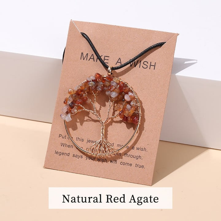 Seven Chakras Tree of Life Necklace | Spiritual Jewellery-MULTI-COLORED GOLD-State of Style
