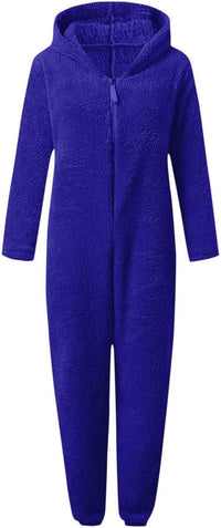 Sherpa Fuzzy Onesie with Hood - CozyCat-Olive green-S-State of Style