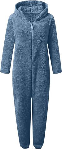Sherpa Fuzzy Onesie with Hood - CozyCat-Olive green-S-State of Style
