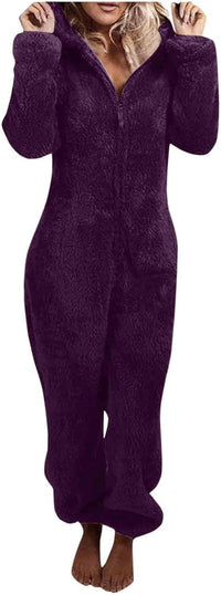 Sherpa Fuzzy Onesie with Hood - CozyCat-Paars Limited-S-State of Style