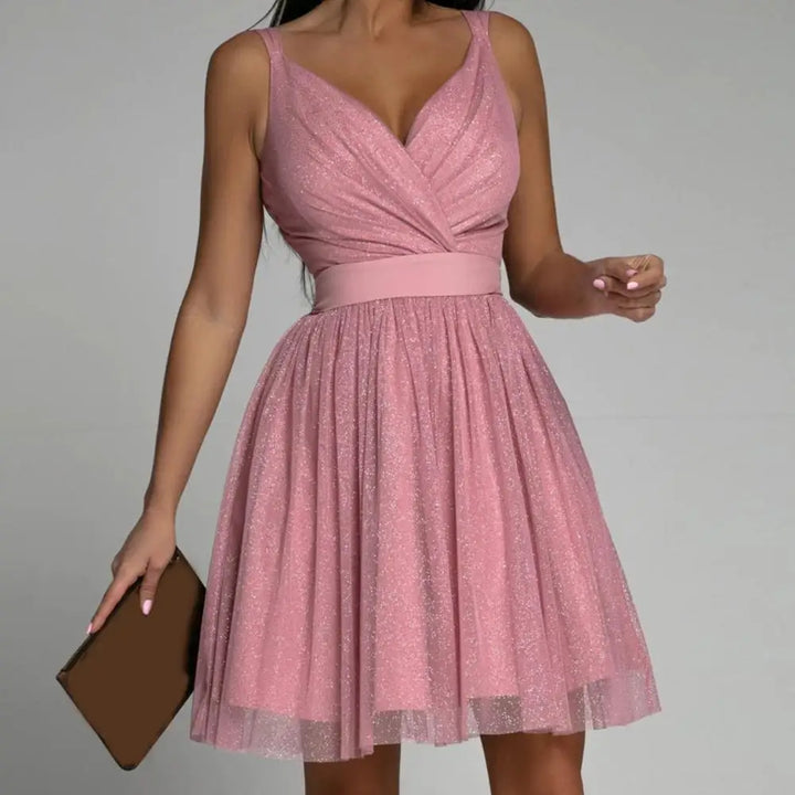 Shimmering Sequin Party Dress - Seraphina-Pink-XS-State of Style