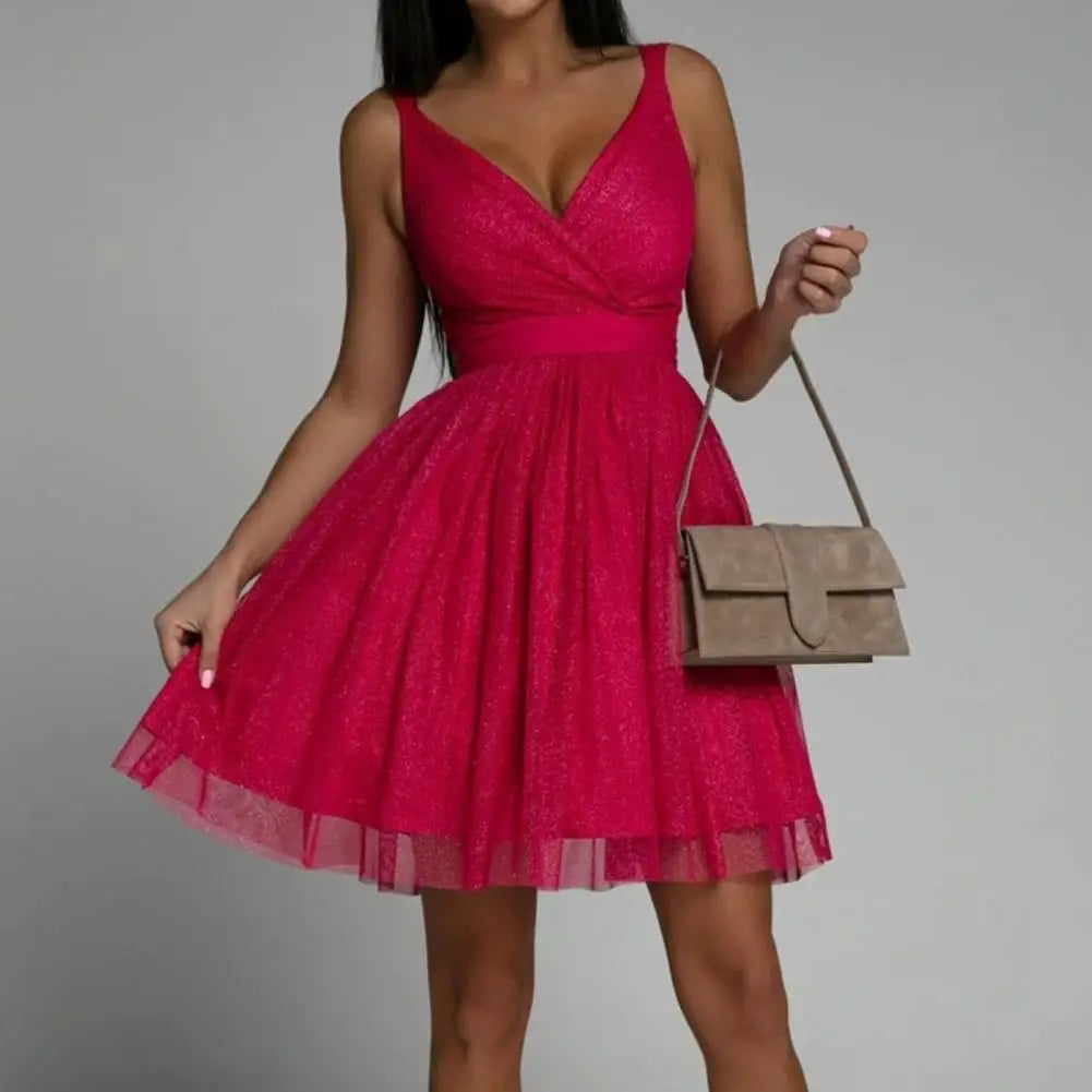 Shimmering Sequin Party Dress - Seraphina-Pink-XS-State of Style