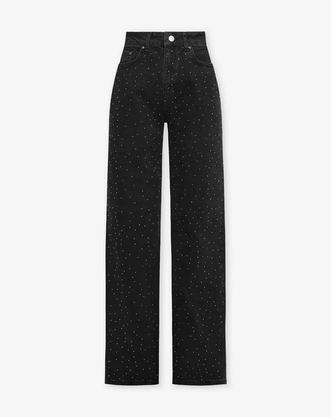 Shiny Denim Jeans - StarStruck-S-Black with Pearls-State of Style