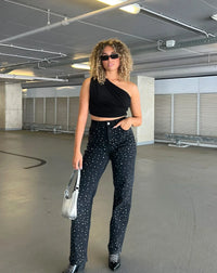 Shiny Denim Jeans - StarStruck-S-Light Blue Striped-State of Style