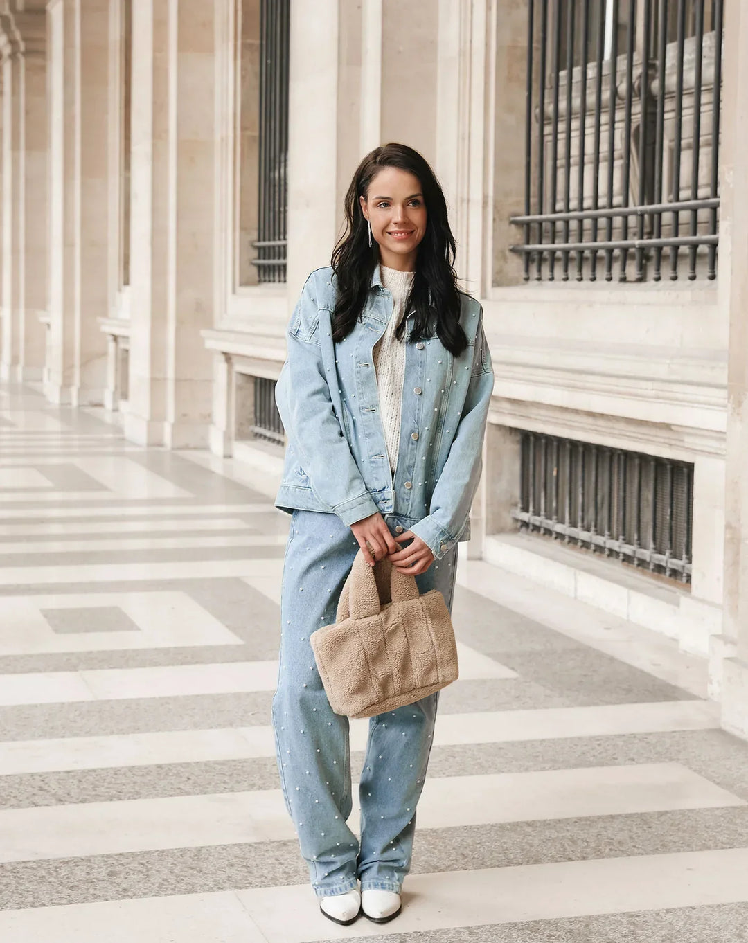 Shiny Denim Jeans - StarStruck-S-Light Blue Striped-State of Style