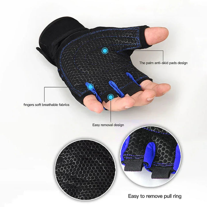 Shock-resistant and Supportive Gym Gloves - FitFlex-Black-S-State of Style