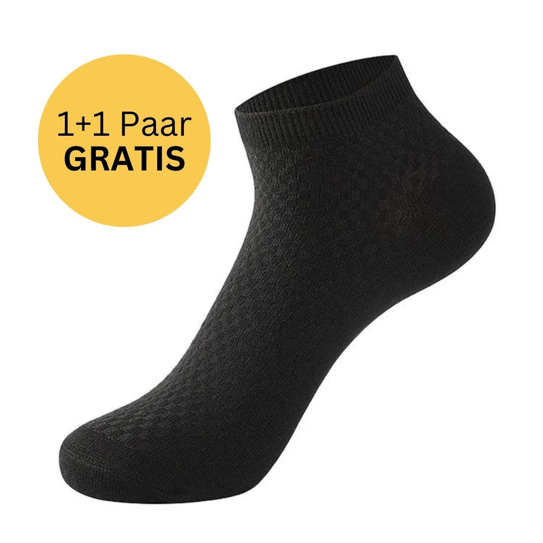 Short Bamboo Socks - BambooFeet-1 Pair (+1 Free)-Black-38-41-State of Style