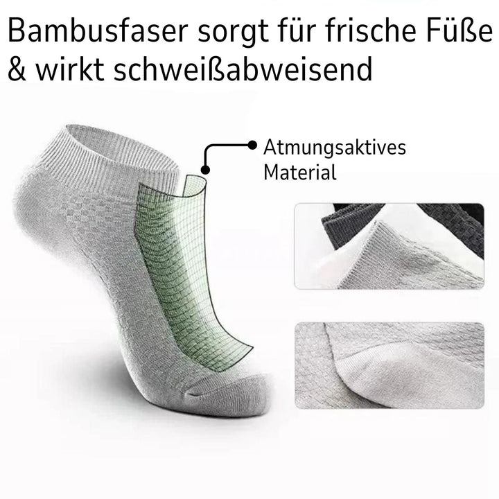 Short Bamboo Socks - BambooFeet-1 Pair (+1 Free)-Black-38-41-State of Style