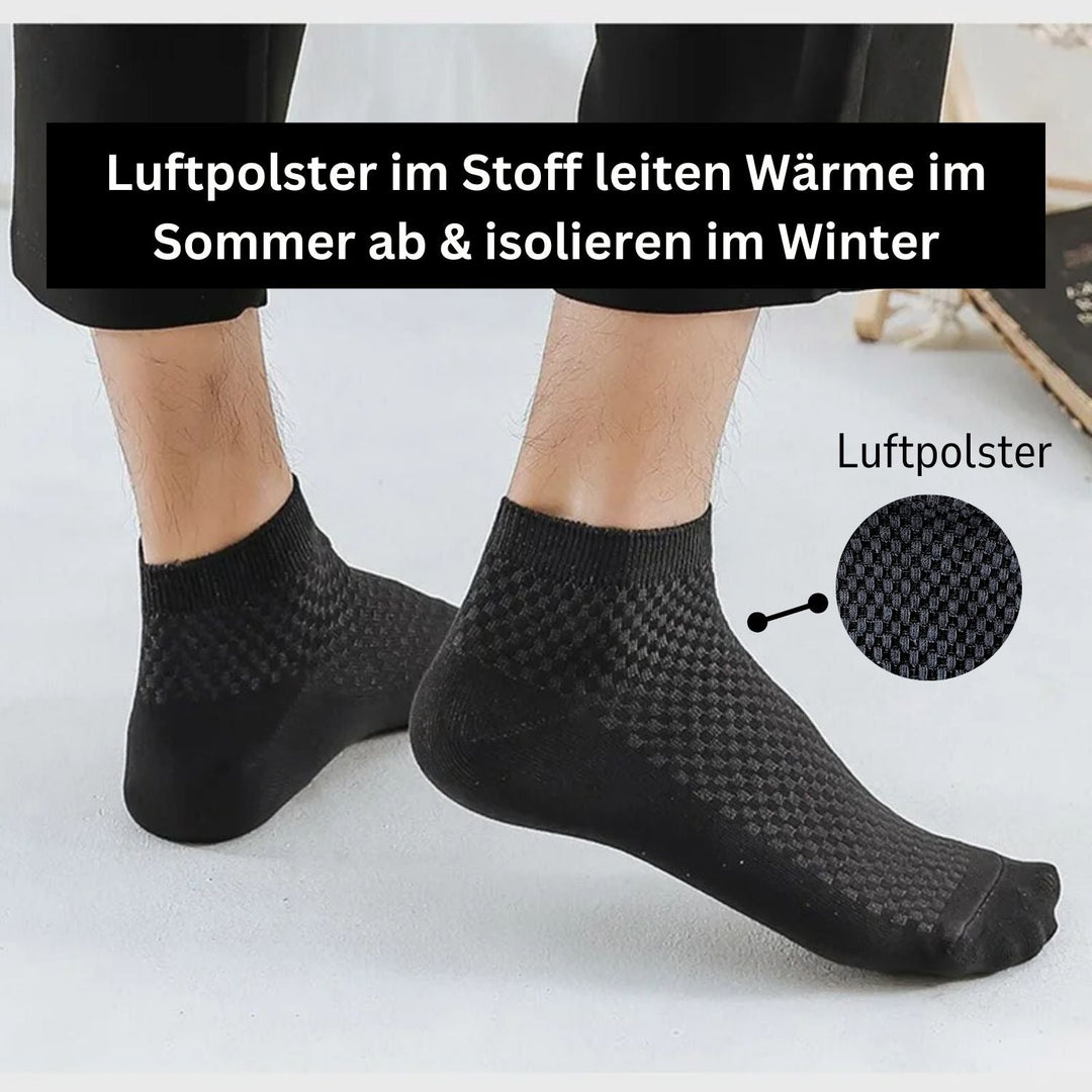Short Bamboo Socks - BambooFeet-1 Pair (+1 Free)-Black-38-41-State of Style