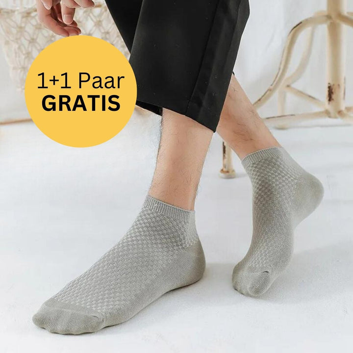 Short Bamboo Socks - BambooFeet-1 Pair (+1 Free)-Grey-38-41-State of Style