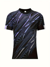 Short-sleeve shirt with striped pattern summer style men's look - Timo (1+1 FREE)-Violet-S-State of Style