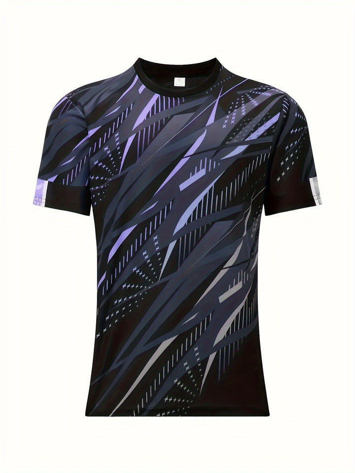 Short-sleeve shirt with striped pattern summer style men's look - Timo (1+1 FREE)-Violet-S-State of Style