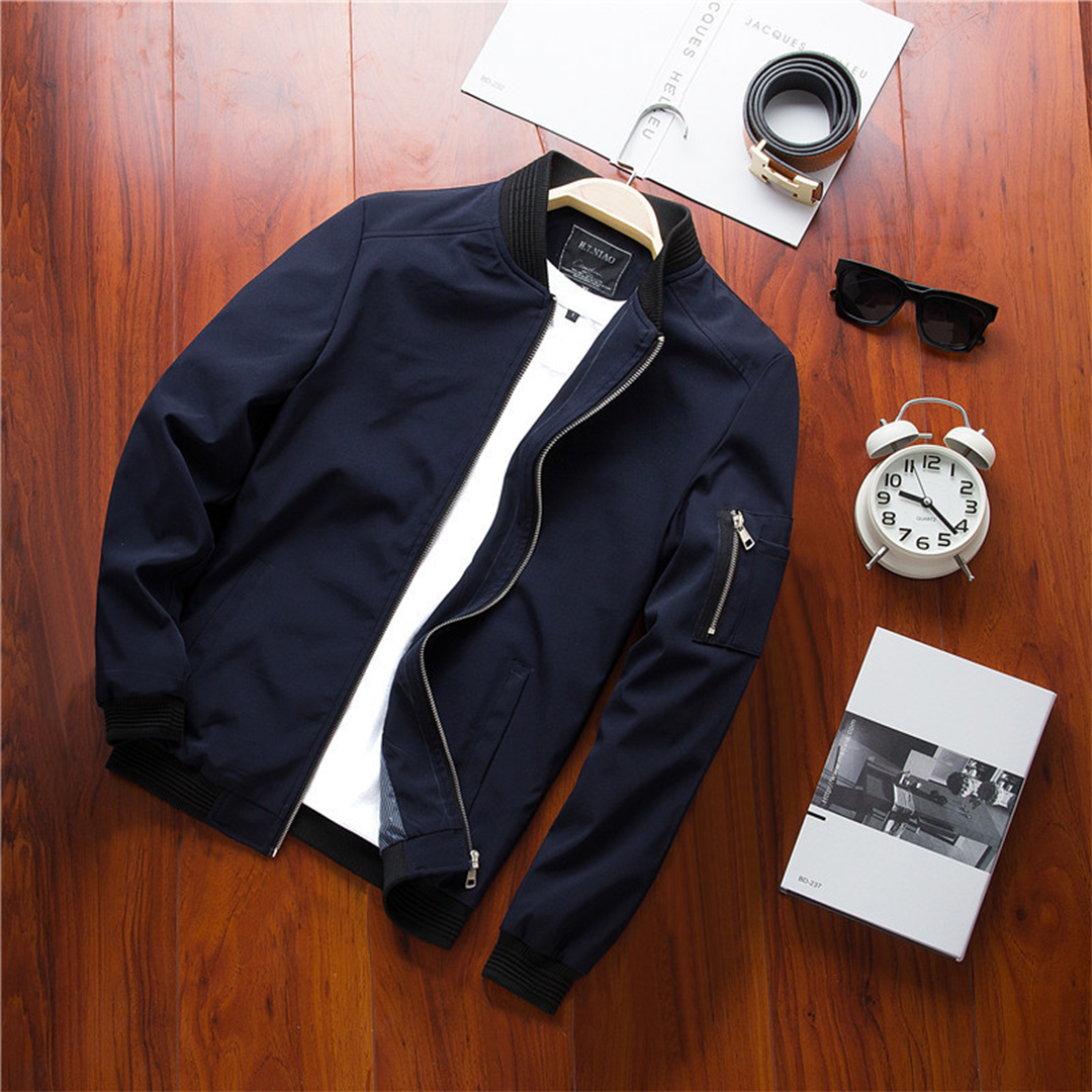 Short Summer Jacket for Men - Orion-Olive green-M-State of Style