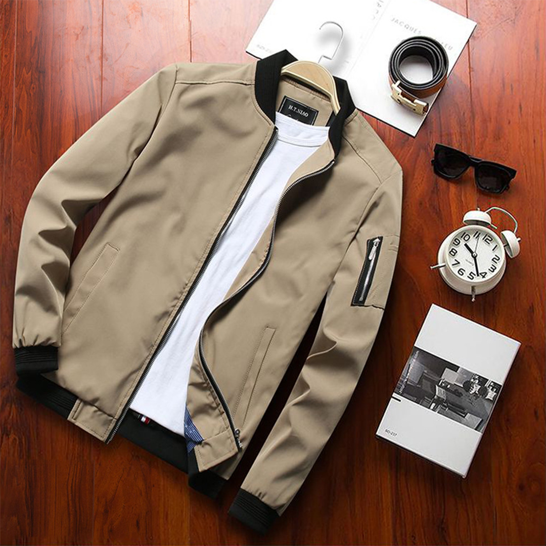 Short Summer Jacket for Men - Orion-Olive green-M-State of Style