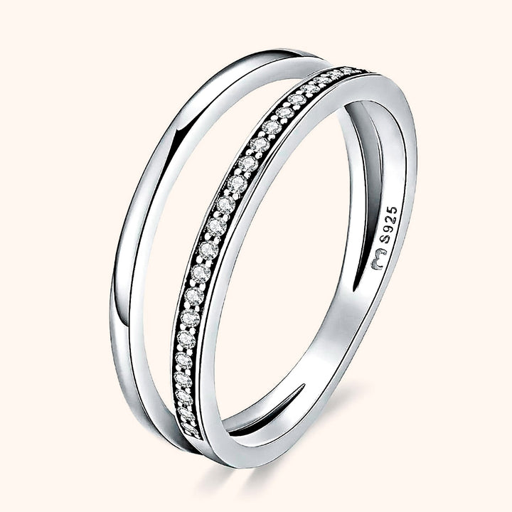 Sienna Double Zirconia Ring-Silver-5-State of Style