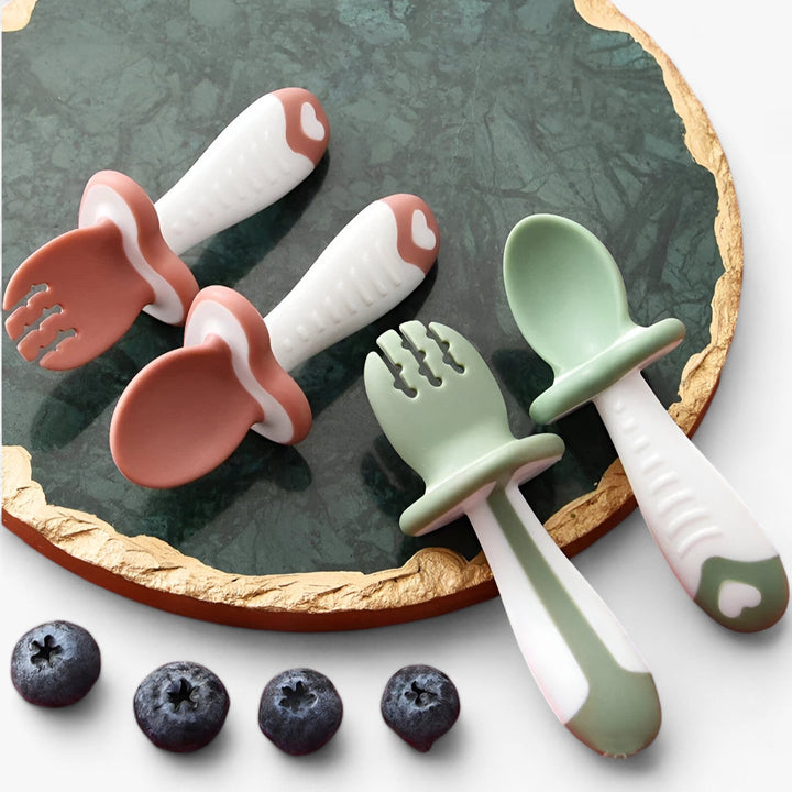 Silicone Cutlery Set for Little Ones - MiniMeal-Green-State of Style