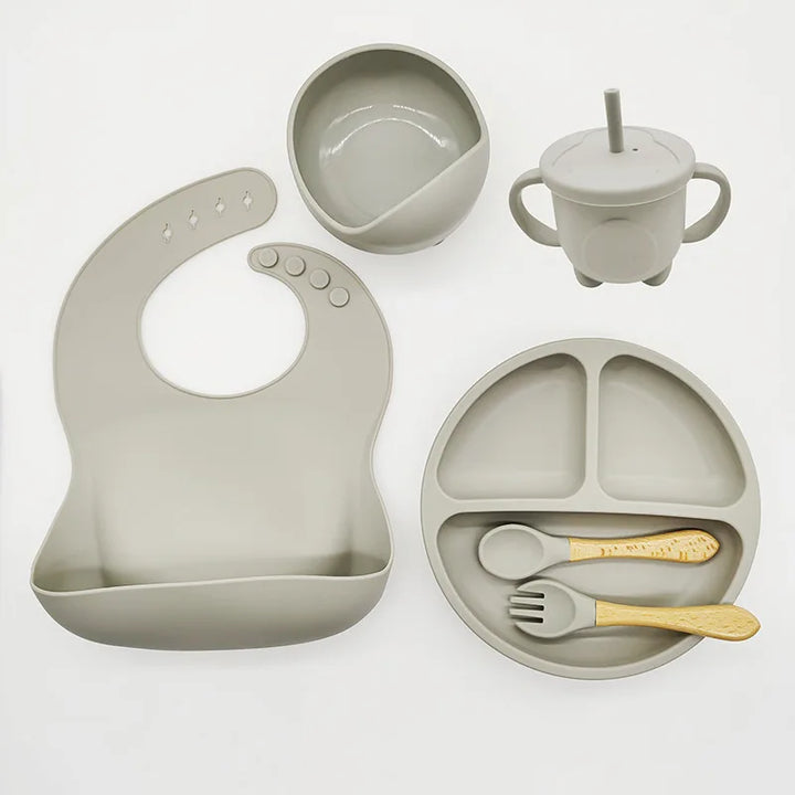 Silicone Feeding Set for Babies - TinyBites-Pink-State of Style