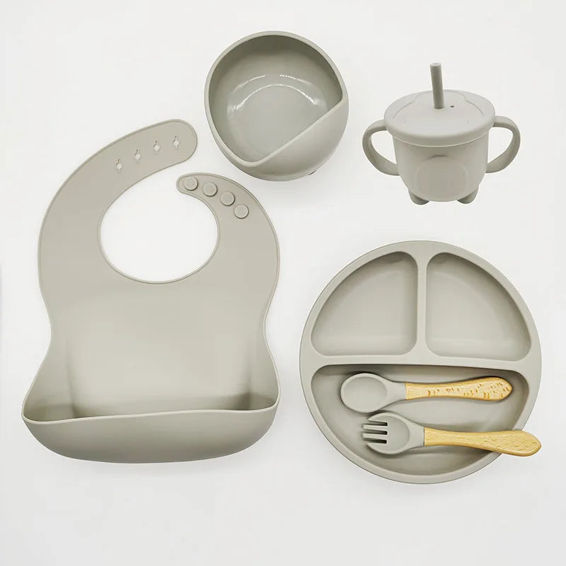 Silicone Feeding Set for Babies - TinyBites-Pink-State of Style