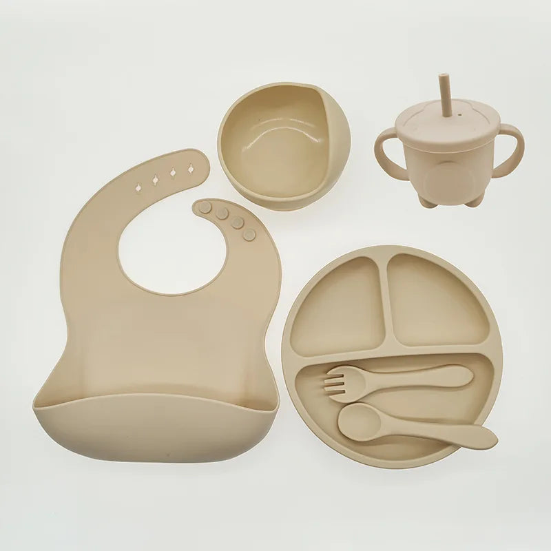 Silicone Feeding Set for Babies - TinyBites-Pink-State of Style