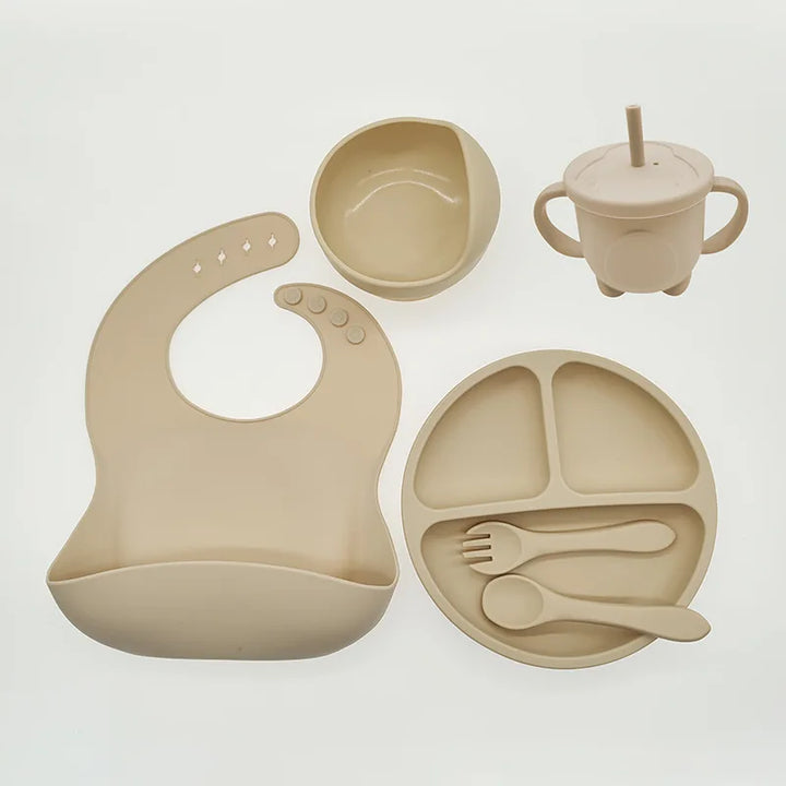 Silicone Feeding Set for Babies - TinyBites-Pink-State of Style