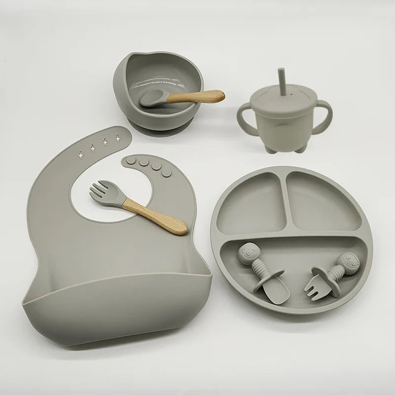 Silicone Feeding Set for Babies - TinyBites-Pink-State of Style