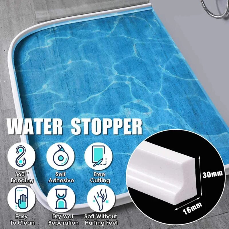 Silicone Shower Barrier - DryGuard-1 Metre-White-State of Style