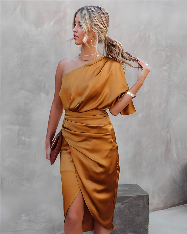 Silk Evening Dress - Amara-Blue-S-State of Style