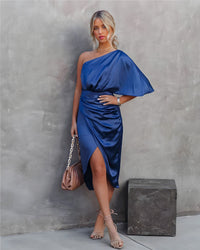 Silk Evening Dress - Amara-Blue-S-State of Style