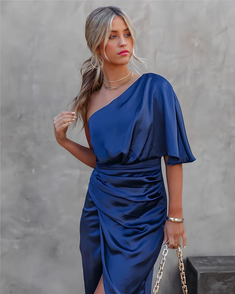 Silk Evening Dress - Amara-Blue-S-State of Style