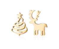 Silver Christmas Stud Earrings | Festive Women's Jewellery-CHRISTMAS TREE / REINDEER-GOLD-State of Style