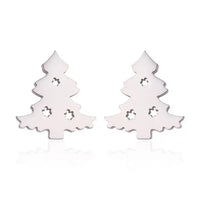 Silver Christmas Stud Earrings | Festive Women's Jewellery-CHRISTMAS TREE-SILVER-State of Style