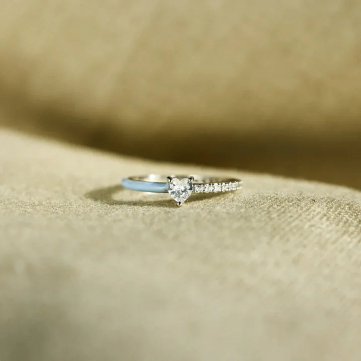 Silver Enamel Ring | Choose Peace Design-Blue-State of Style