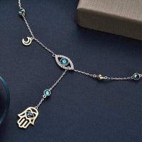 Silver Hamsa Crystal Necklace - Nayomi-State of Style