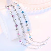 Silver Heart-Shaped Bracelet - Eloria-Pink-State of Style