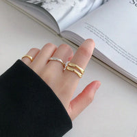 Silver Minimalist Wave Ring | Elegant Jewellery-GOLD-State of Style