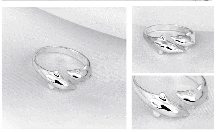 Silver Ring With Two Dolphins | Dolphin Jewellery-State of Style