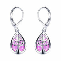 Silver Tree of Life Earrings with Opal - Mireille-Purple-State of Style